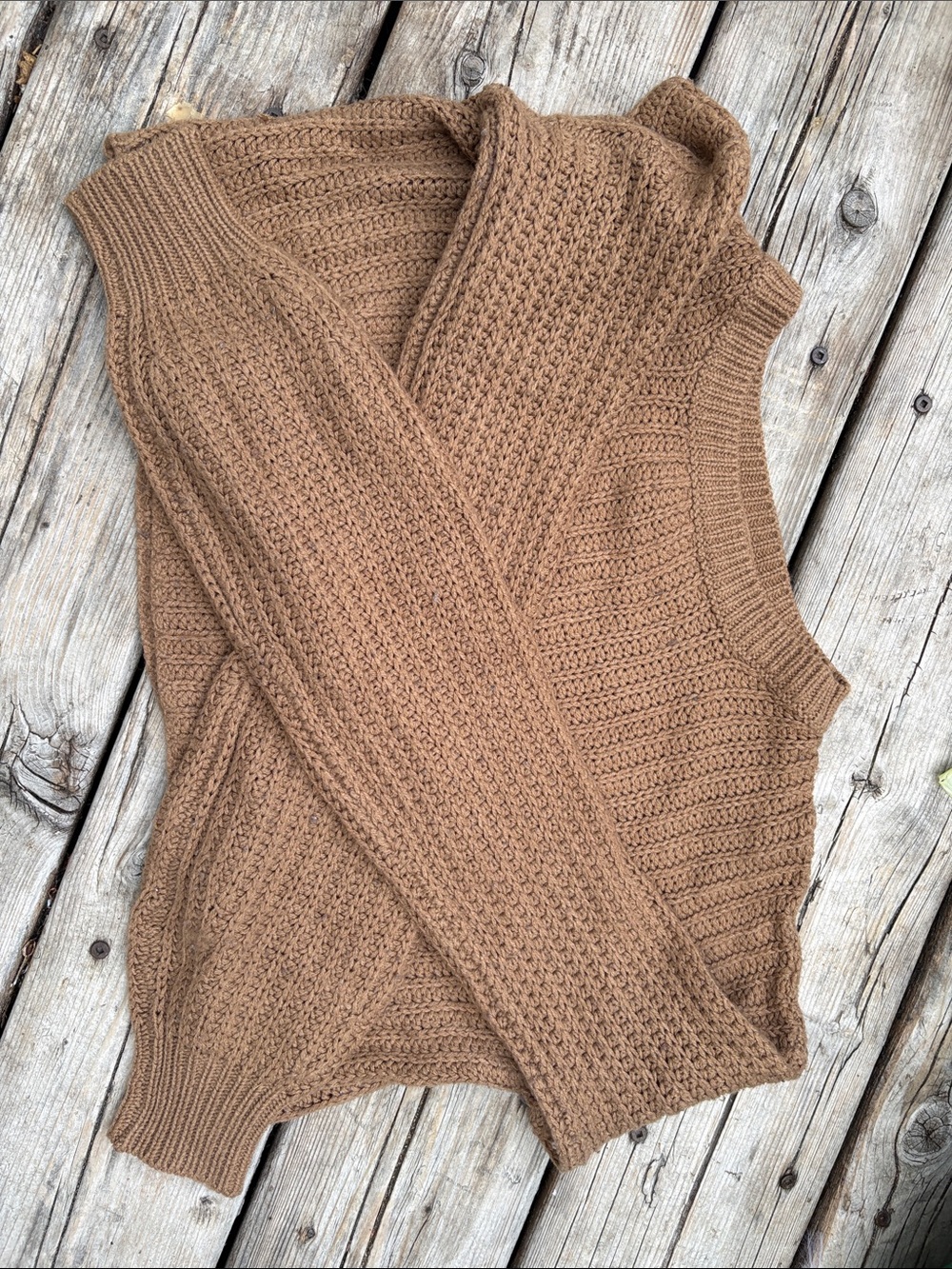 Ardene Camel Brown Knit Sleeveless Sweater Vest